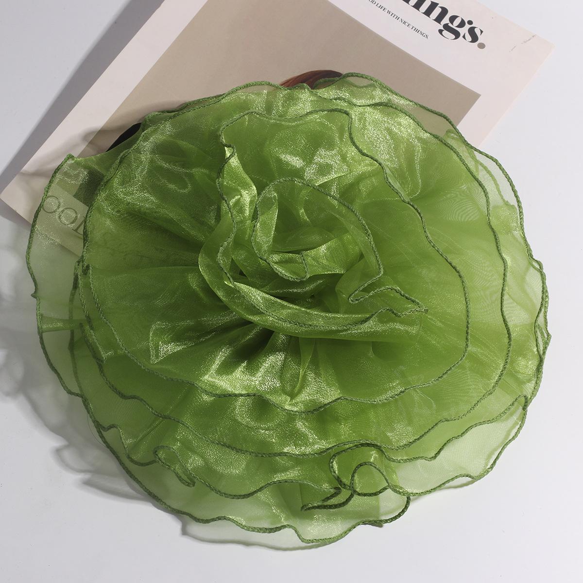 

3D большой цветок из ткани брошь кружевная одежда аппликации своими руками нашивка на одежду украшение одежды зелёный