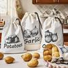 Onion Bag Vegetable Onion Produce Storage Bags Reusable Washable Sack Drawstring Large Food Container Vegetable Bins for Fruits