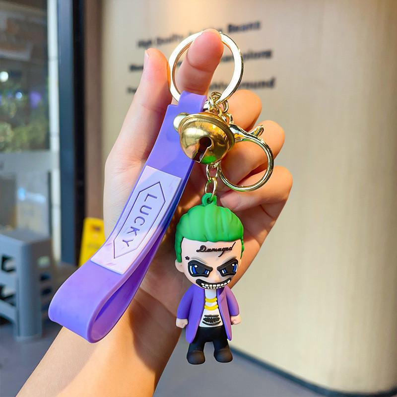 

Яркий брелок Джокер Силиконовый мультяшный Отряд Самоубийц Брелок Идеально подходит для аксессуаров для сумки и подарков A