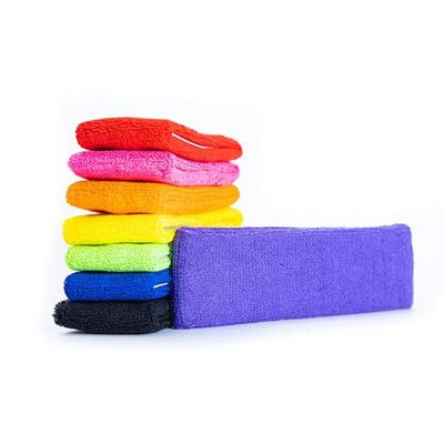 Athletic Breathable Colorful Cotton Head Band Elastic Sweat Absorb Terry Sweatband for Tennis and Running Use