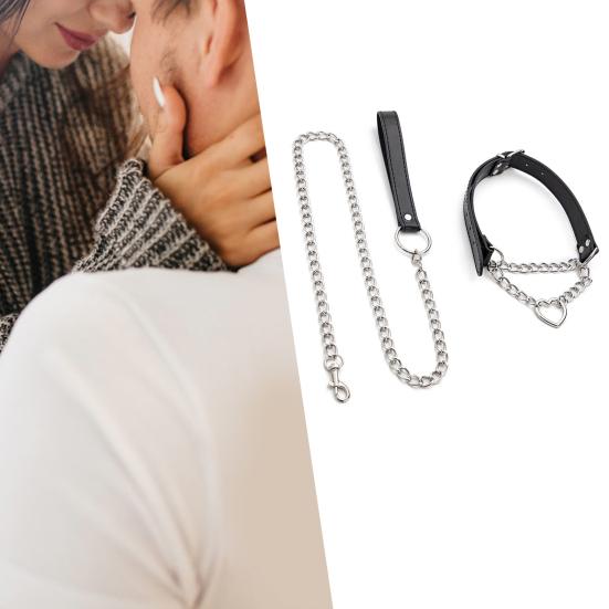 Collar Adjustable Strong Antioxidant Capacity Faux Leather Sex Neckband for Couple