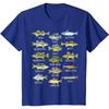 Kids Fish Species Biology Types of Freshwater Fish Fishing T-Shirt