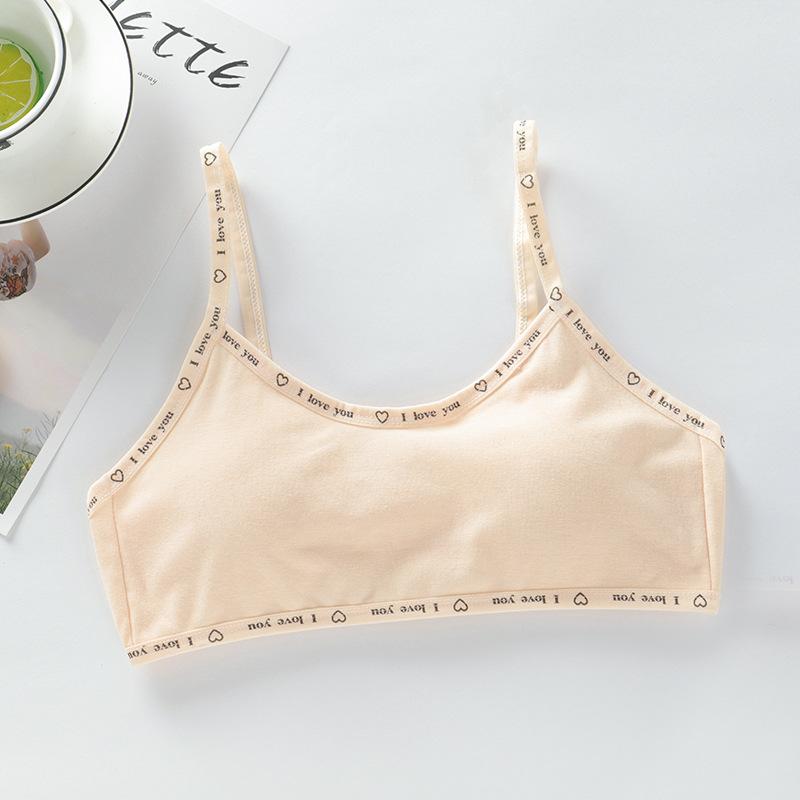 9-12 Years Old Pure Cotton Puberty Training Camisole, Comfortable Developmental Underwear for Primary School Girls