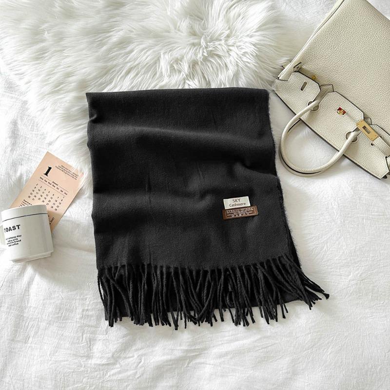 Solid color scarf women's winter new imitation cashmere scarf multi-color warm scarf long shawl