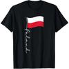Poland Signature Flag Pole Polish T Shirts Men Pure Cotton Humor Streetwear Tee Shirt Short Sleeve Unisex Loose Clothing