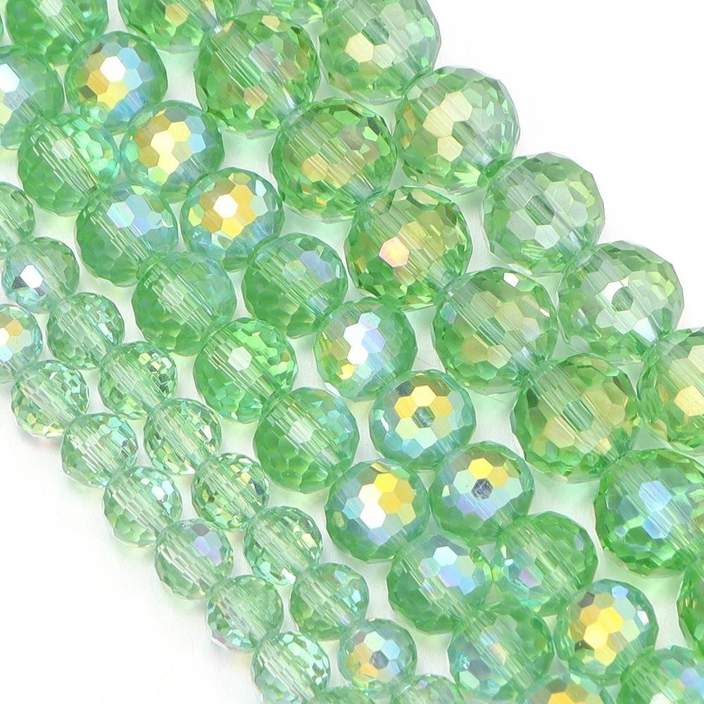 6/8/10mm Sizes Faceted Glass Beads Pink Blue Crystal Earth Beads  for Jewelry Making