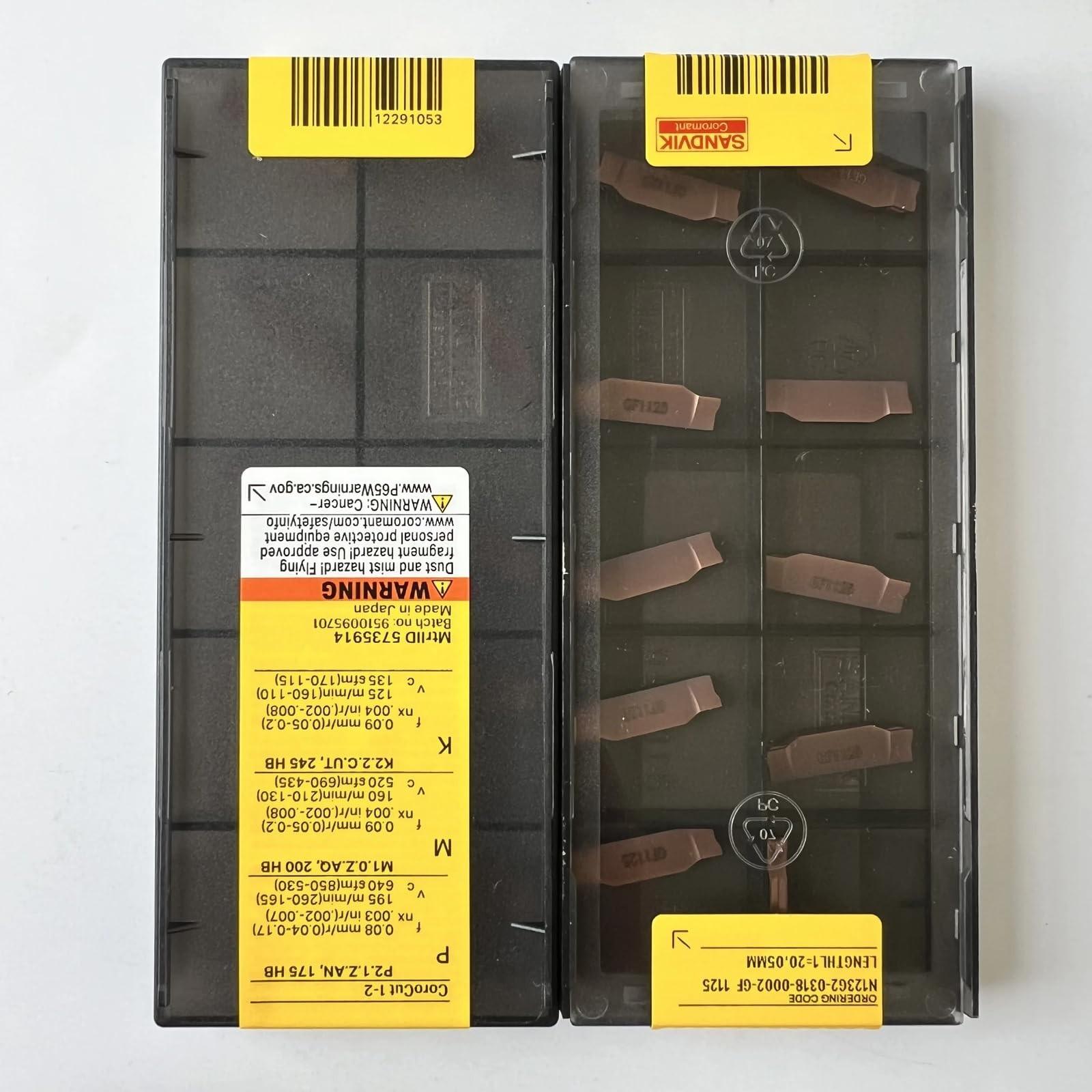 

Original Sandvik / N123G2-0318-0002-GF 1125 / CNC lathe carbide blade 10 Pcs
