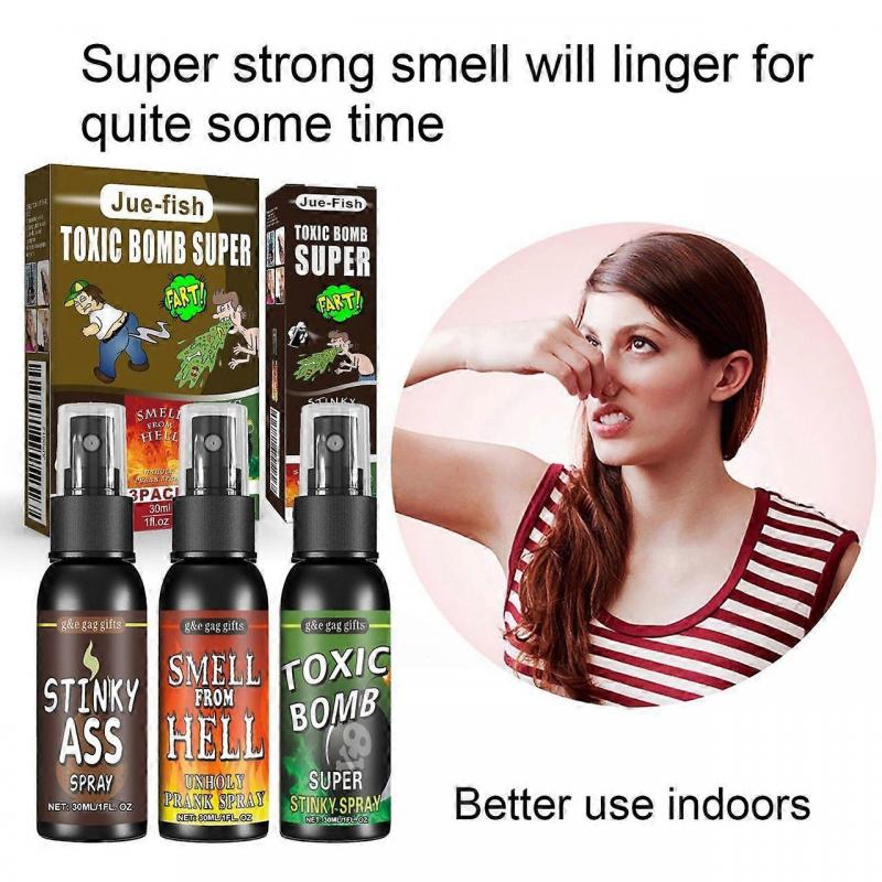 3 Pack Liquid Assfart Spray Extra Strong Smell from Hell for Adults or Children