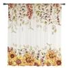 Pastoral Style Eucalyptus Leaves Sunflower Plant Sheer Curtains Home Window Decor Voile Tulle Curtains For Living Room Bedroom