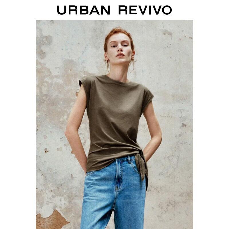 

UR2026 Women s Casual Batwing Sleeve Asymmetric Tie-Hem T-Shirt XL