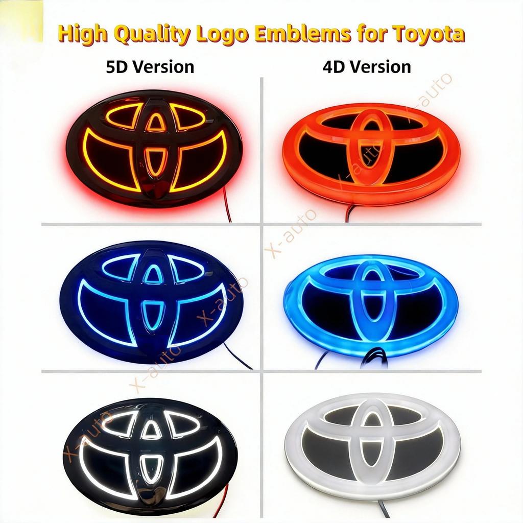 1PC 4D/5D LED Logo Light Car Front Grille Light Retrofit for Toyota Corolla Reiz PRADO Yaris LANDCRUIS Camry Highlander LVALON