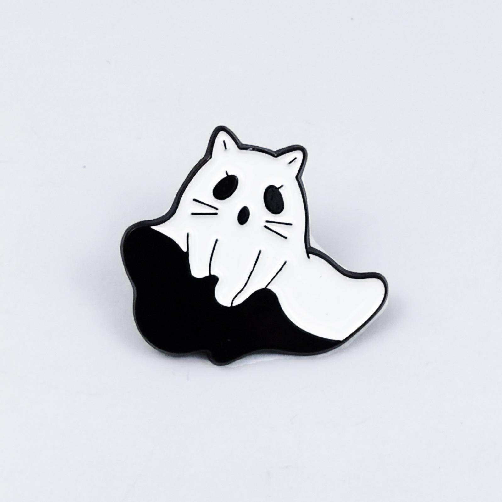 Creative Halloween Pumpkin and Little Ghost Brooch - Cute Cartoon Badge and Alloy Accessories