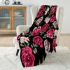 Retro Rose Print Blanket Warm Soft Fluffy Kids and Adults Sofa Bed Throw Blanket for Home Travel Camping Large Size Machine Wash