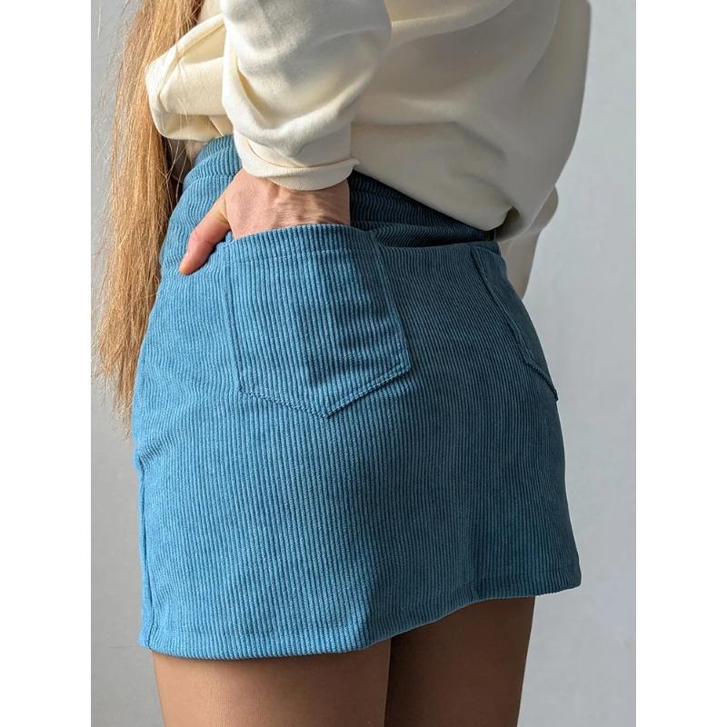 Spring Corduroy Mini Skirt Burgundy Women Brown Vintage A Line Short Skirts Short Corduroy Beige