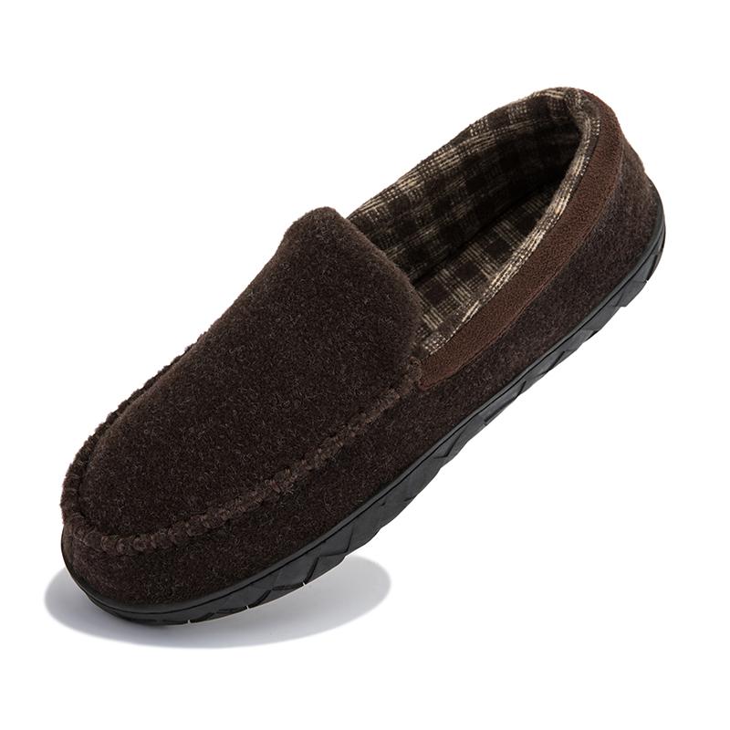 Men Cotton Slippers Microsuede Moccasins Shoes for Men Slip-On Flat Shoes with Memory Foam Sole Indoor Outdoor Casual Loafers