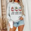Women's Casual Fashion Round Neck Long Sleeve Christmas Printed Sweatshirt