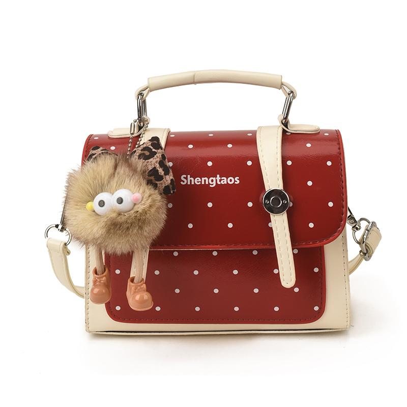 New Design Fashion Cute Polka Dot Handbag Satchel Kawaii Small Crossbody Bag for Women PU Leather Girls Shoulder Purse