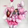 10Pcs 18-Inch Large Red Heart Shaped Foil Balloons for Valentine's Day Wedding Shower Anniversary Engagement Party Decoration