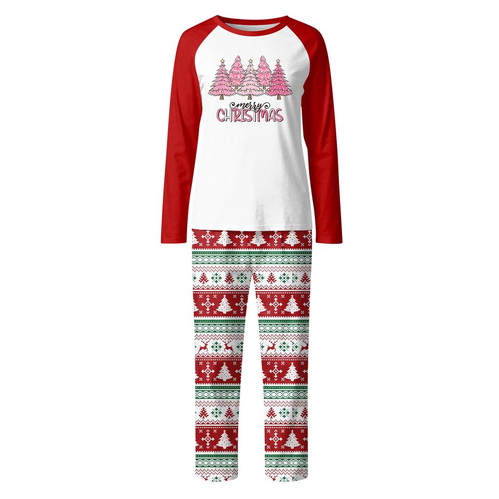Family Matching Print Sets Pajamas Loungewear Outfits Family Matching Long Sleeve Tops+Pants Set