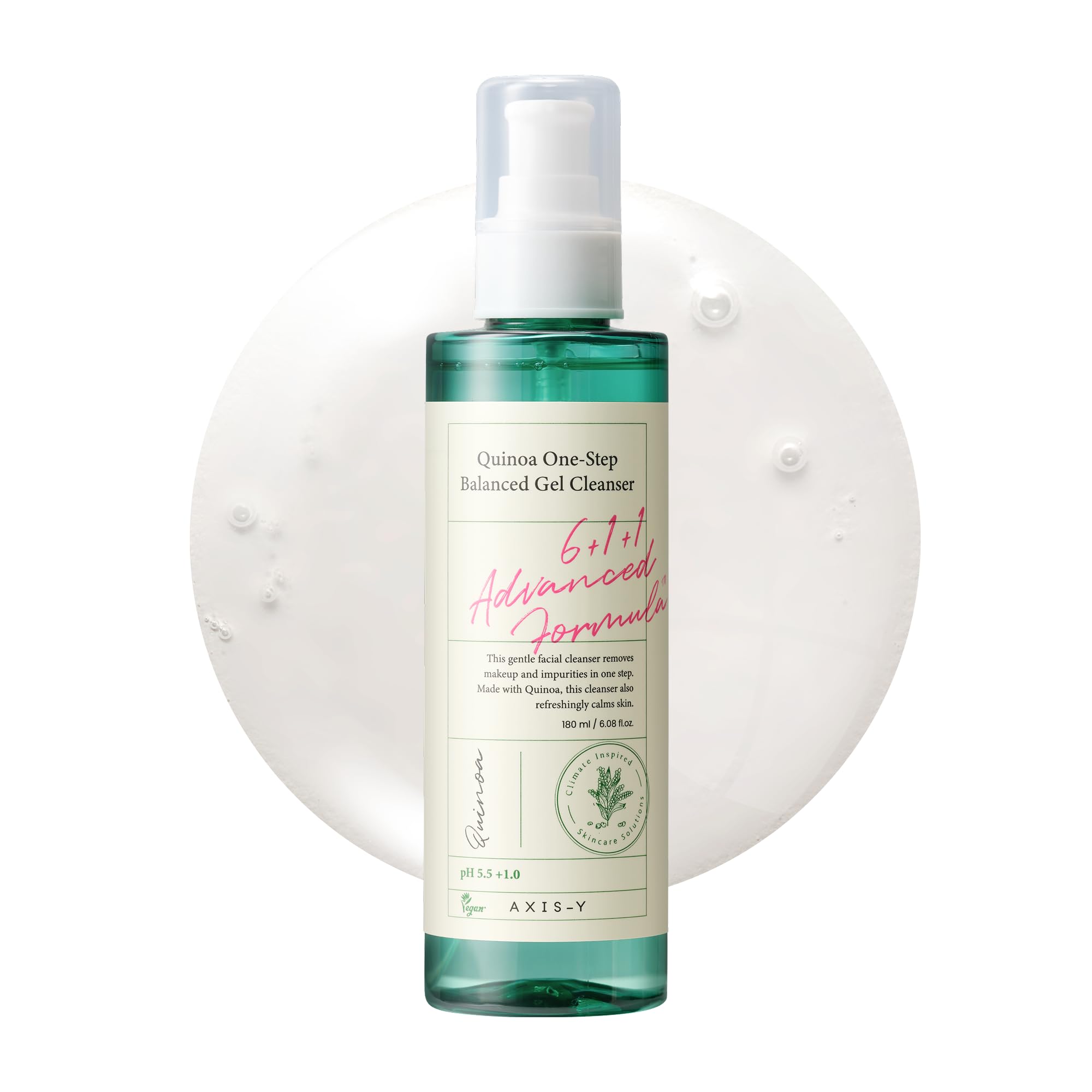 AXIS-Y Quinoa One Step Balanced Gel Cleanser - Deep Hydrating Makeup Remover Facial Cleansing Gel - Vegan Korean Skin Care Face Wash for All Skin T
