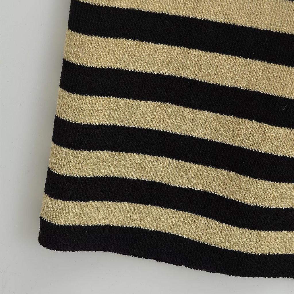 Women's Spring 2025 Striped Slim Fit Knit Dress