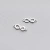 New Fashion 925 Sterling Silver Gold Plated 8-Shaped Number Zircon Charms for Jewelry Making Connector