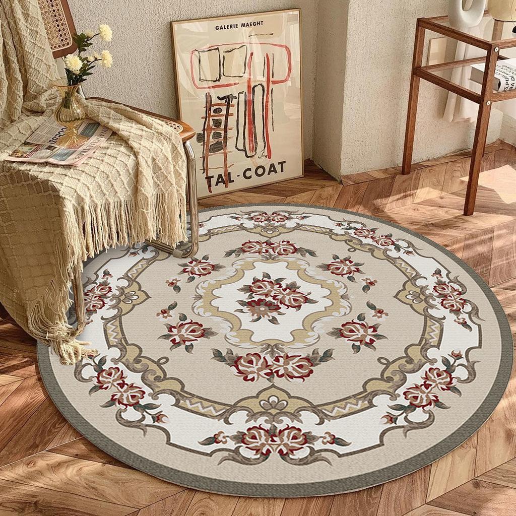 European Round Living Room Red Carpet 200x200 Decoration Home Balcony Hanging Chair Mat for Floor Rugs for Bedroom Kids Room