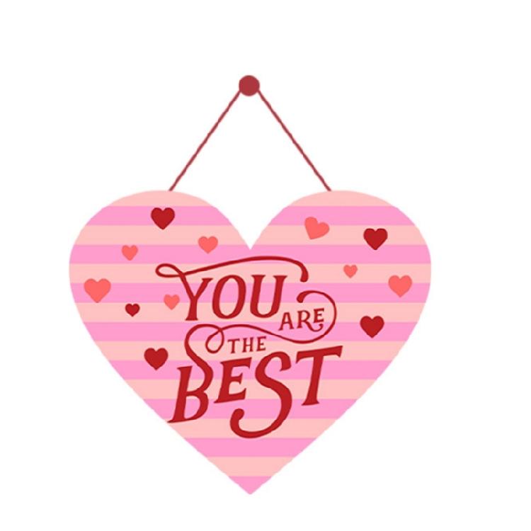 Valentines Day Wall Ornament Paper Door Hanger with Rope Home Office Decoration Decorative Holiday Present