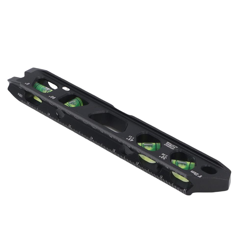Bubble Level Ruler 9 Inch 1 degrees  30 degrees  45 degrees  90 degrees  V Slot Accurate Cast Aluminium Compact Bubble Spirit Level