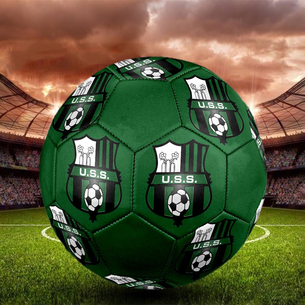 Sassuolo FC Soccer Ball, Colorful, Suitable for All Ages, Machine-stitched, PVC Material, Competition Grade, Durable and High Bounce
