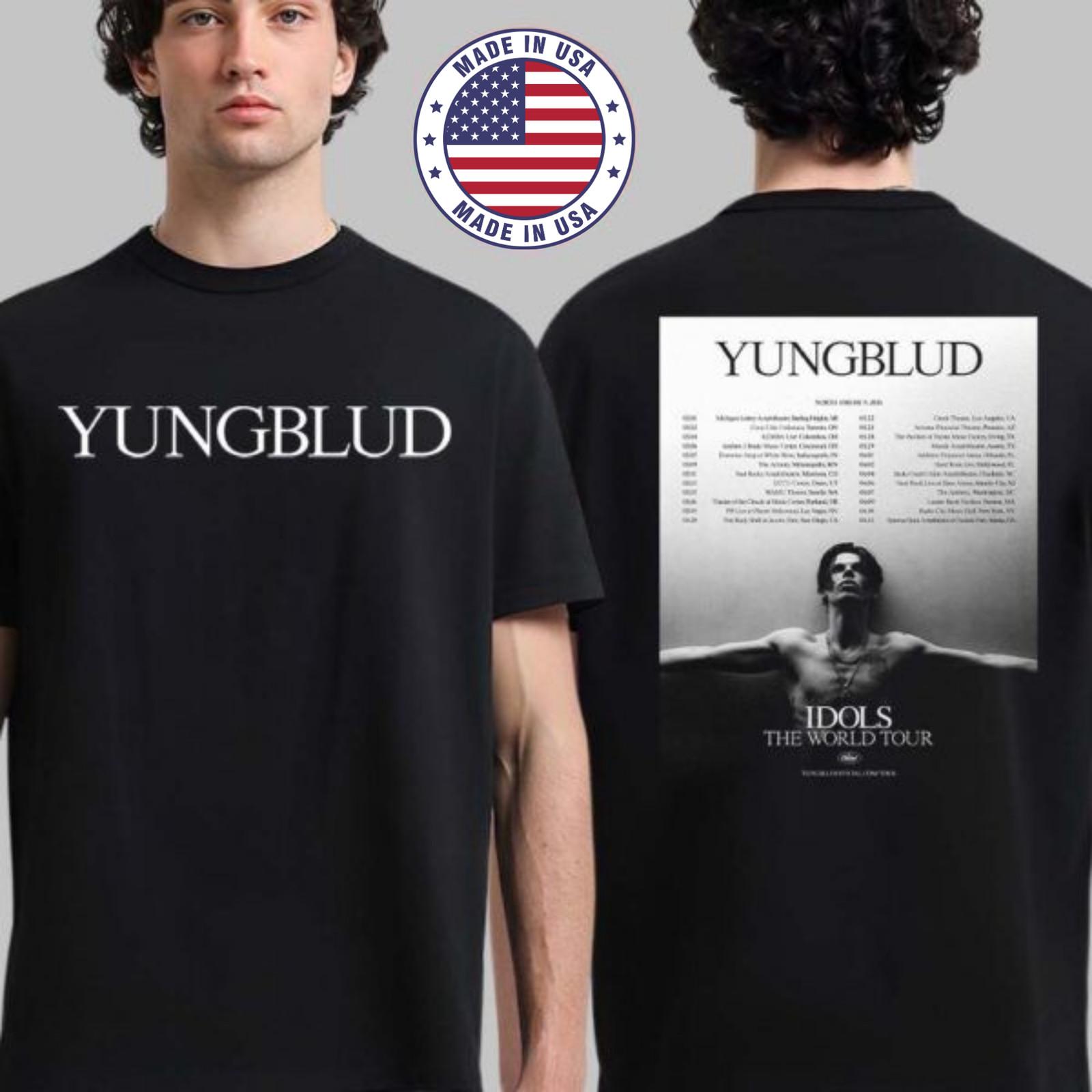 Yungblud Idols The World Tour North America 2026 Schedule Dates T-Shirt XXXL