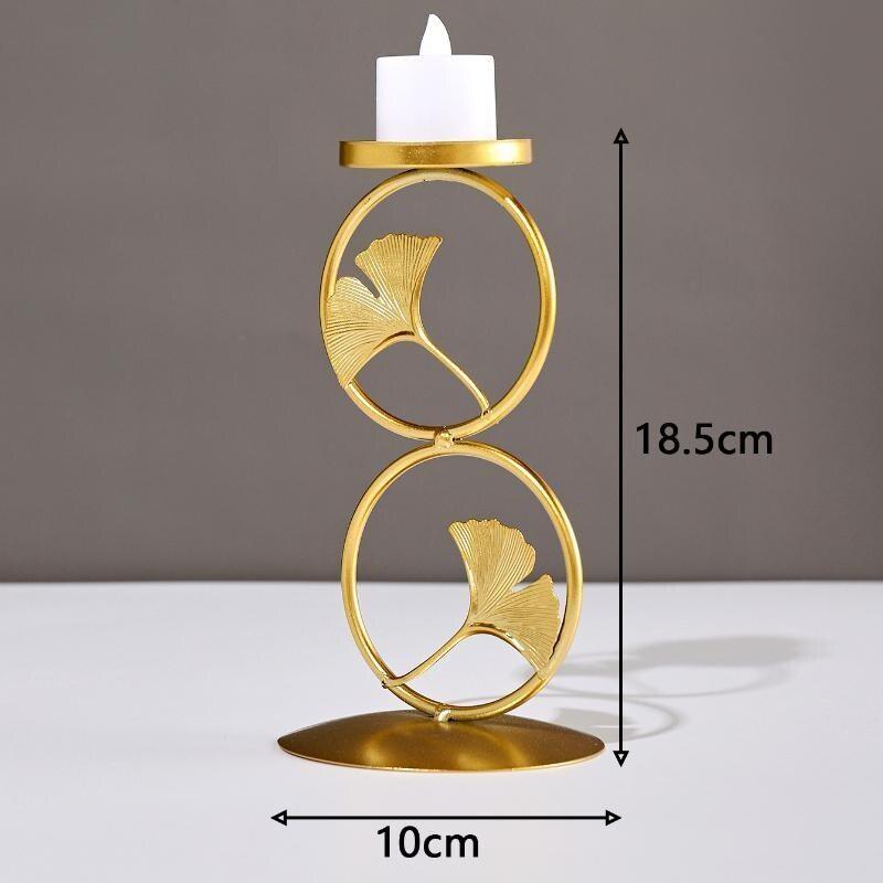 Candlestick Geometric Style Iron Art Nordic Style Creative Maple Leaf Candlestick Decoration for Table Parties Home Decor