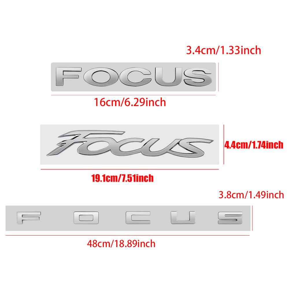For Ford Focus Car Emblem 3D Metal Hybrid ST Line MK2 MK3 MK4 Logo Body Decals Sticker Rear Tail Trunk Boot Letter Badge Styling