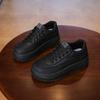 Sneakers casual con plateau spesso per donna, comode scarpe da passeggio con lacci in pelle PU, scarpe da tennis antiscivolo, scarpe da corsa traspiranti da donna