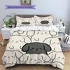 Dachshund Pattern Bedding Quilt Set Quilt Cover Pillowcase Home Decoration Birthday Gift (1 * duvet cover + 2 * pillowcase, without core)