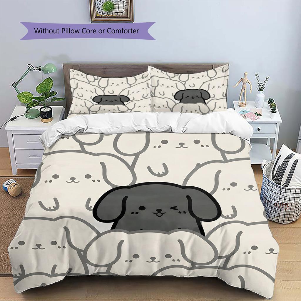 Dachshund Pattern Bedding Quilt Set Quilt Cover Pillowcase Home Decoration Birthday Gift (1 * duvet cover + 2 * pillowcase, without core)