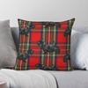 Scottie Rot Schottischer Tartan Kissenbezug Polyester Leinen Samt Kreativ Reißverschluss Dekoration Heimkissenbezug