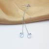 Long Copper Chain Tassel 8mm CZ Crystal Dangle Earrings for Women Hyperbole Drop Jewelry Accessories Girl Gift Brincos