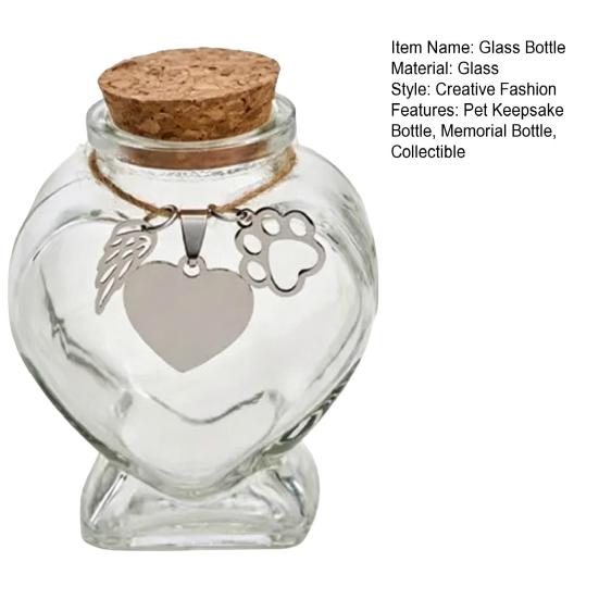 Pet Fur Keepsake Glass Bottle Preserve Pet Hair Memorial Bottle Collectible Compact Storage Holder