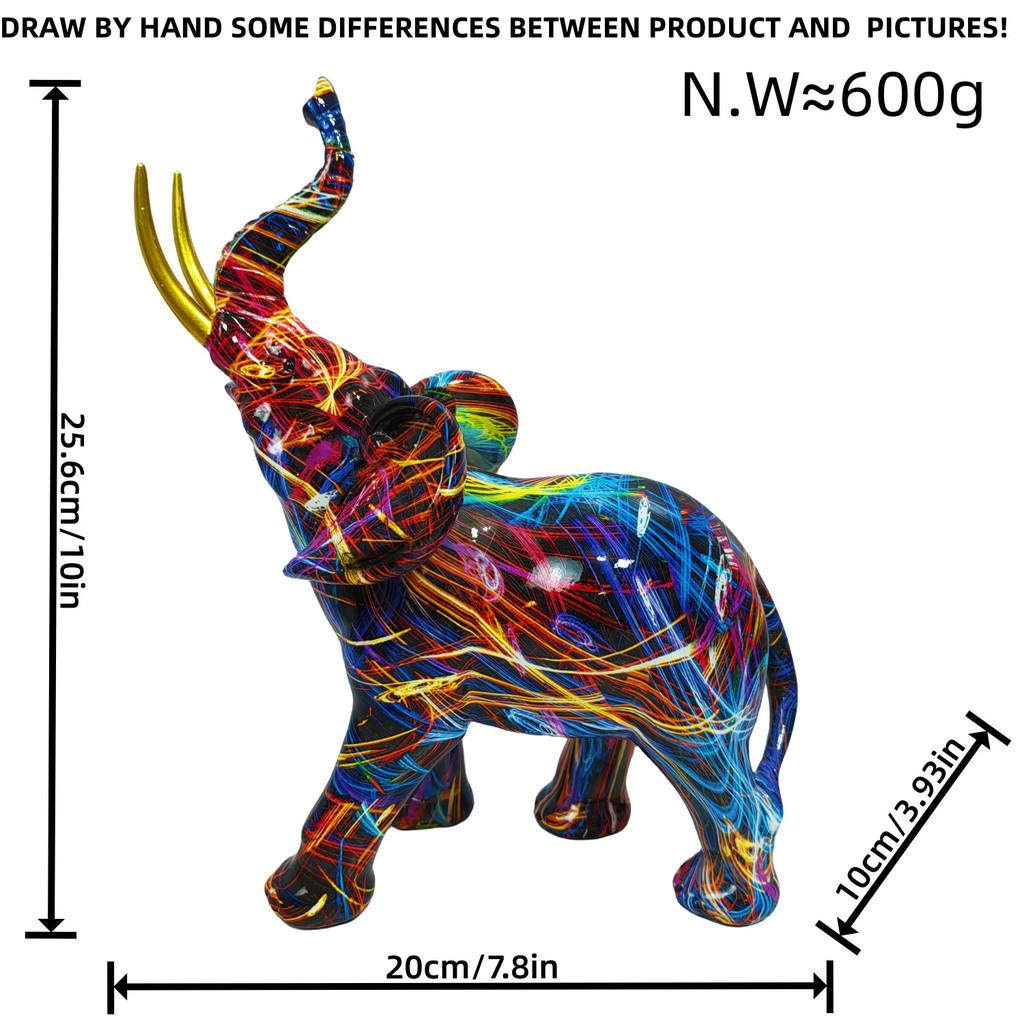 Resin Elephant Figurine Home Office Decor Gift For Kids And Teens