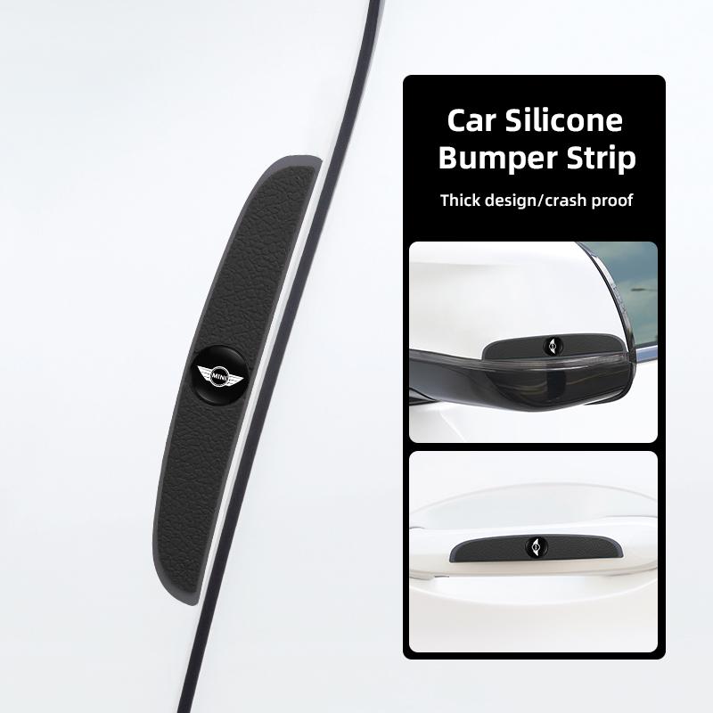 4Pcs Rubber Anti-collision Strip Car Door Scratch Protector Stickers For MINI JCW Cabrio Cooper Countryman Aceman Clubman Coupe Ulqch44