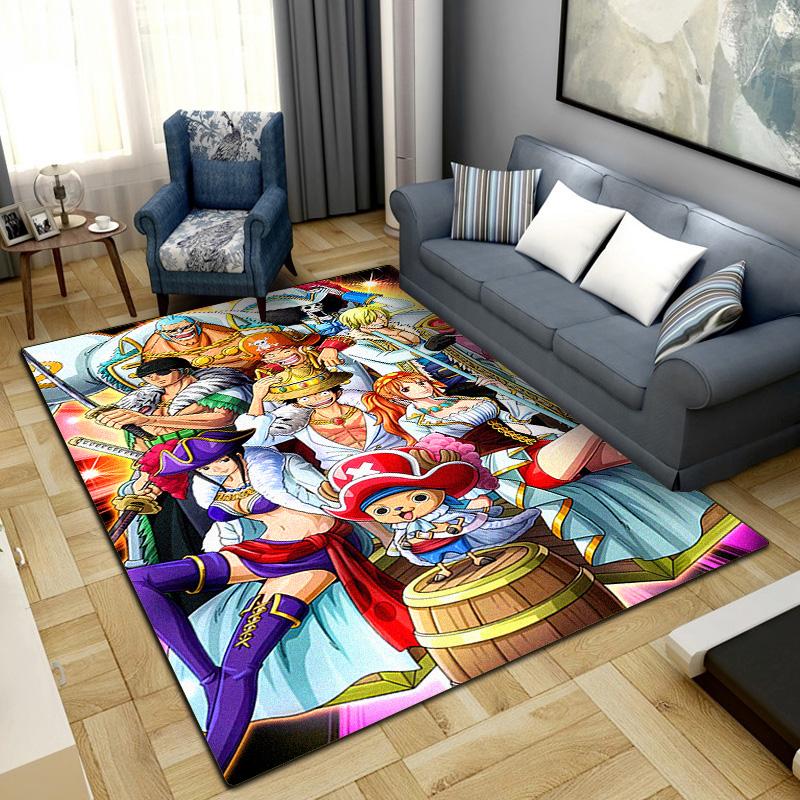 Anime One Piece Print Carpet Large Area Rug Non Slip Washable Floor Mat Bedroom Home Decor LXR144