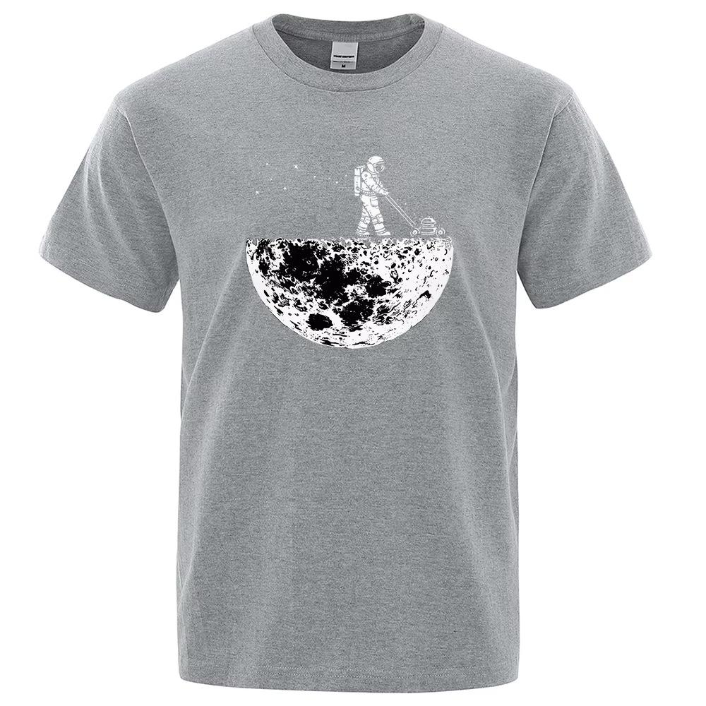 Astronauts Cherish Lunar Environment Men's Cotton T-Shirt - Soft, Trendy Short Sleeve Hip Hop Print