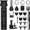Scttomon Black Men's Professional Beard Trimmer Men's Grooming Kit T-Blade Electric Shaver Nose & Body Hair Cutting Cordless 7 In Black