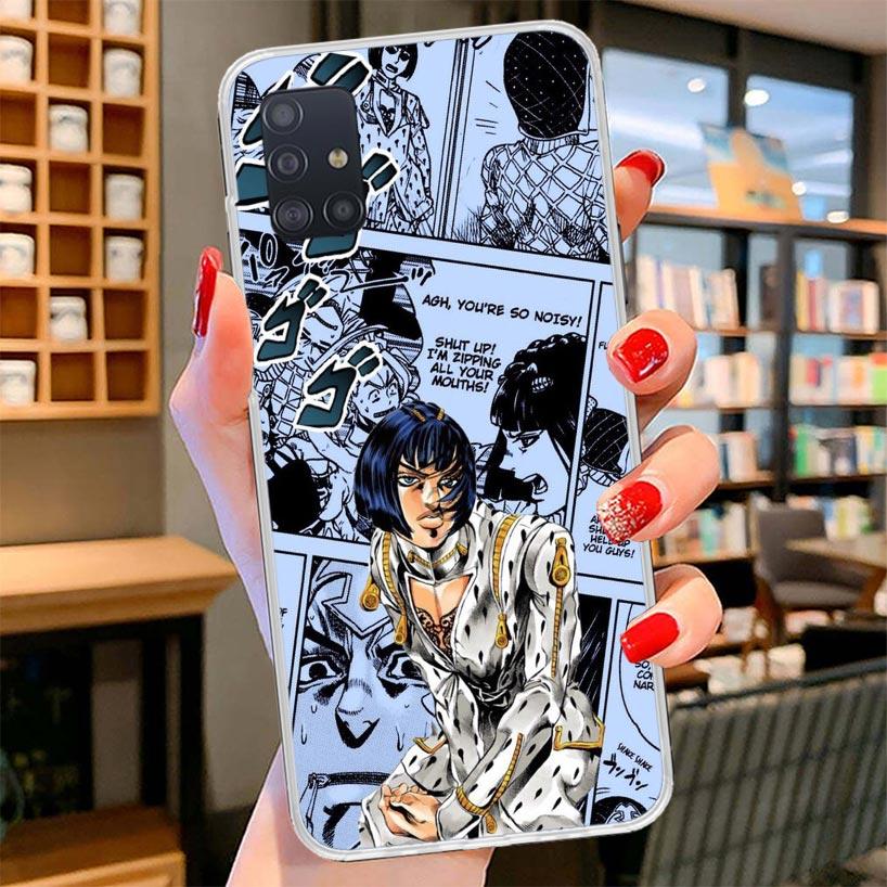 JoJo Bizarre Adventure Anime Cover Phone Case For Samsung Galaxy A12 A22 A32 A52 A72 A02S Phone Case Note 20 Ultra 10 S10 Plus A