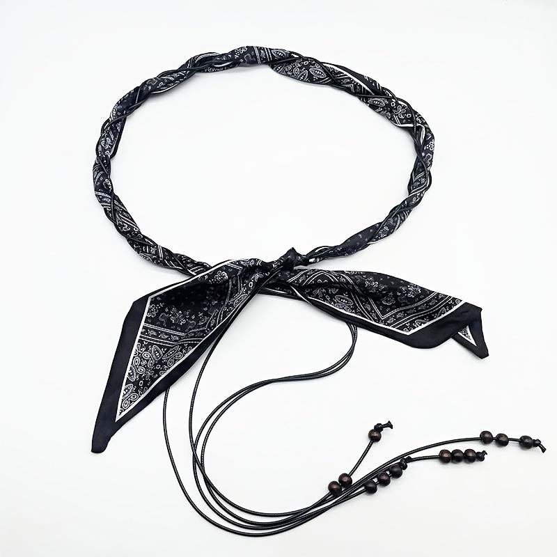 

1 шт. Шовковий шарф Плетений ремінь Аксесуари Жіночий стрічковий ремінь Ланцюжковий ремінь Ретро Американська стрічкова прикраса для спідниці Джинсового ременя