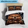 Starry Groundhog Illustration 3pcs Bedding,Including 1pc Duvet Cover And 2pcs Pillowcases Perfect for Christmas,Ideal for Bedroom, Dormitory