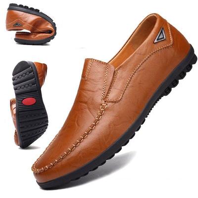 Echtes Leder Männer Casual Schuhe Luxus Marke 2024 Herren Loafer Mokassins Atmungsaktive Slip auf Schwarz Fahren Schuhe Plus Größe 37-47