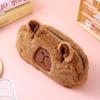 Cute Capibala Plush Pencil Case, Cartoon Stationery Storage Bag, Large Capacity Stationery Box