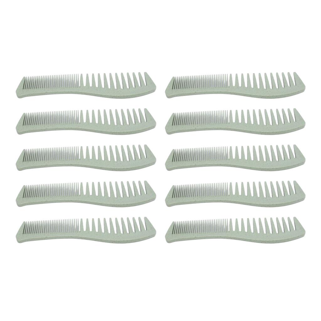 10 Pcs Wheat Straw Double Headed Hair Comb Reduce Tangling Wet Dry Hair Use Wide Fine Tooth Detangli